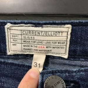 Current/Elliott Jeans - Current Elliot Raw Hem Star Print Ankle Jean Current/Elliott Jeans - Current Elliot Raw Hem Star Print Ankle Jean